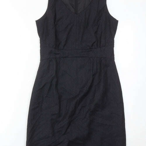 Gap Womens Black Wool Blend Sheath Dress Size 6 V-Neck Workwear