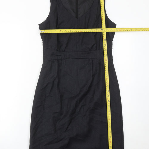 Gap Womens Black Wool Blend Sheath Dress Size 6 V-Neck Workwear