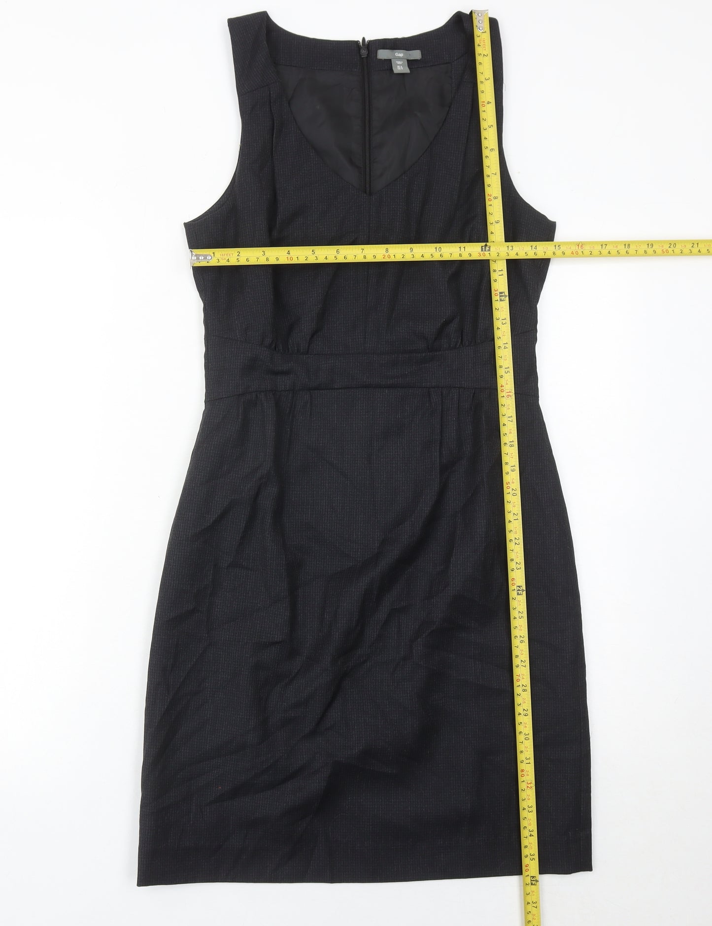 Gap Womens Black Wool Blend Sheath Dress Size 6 V-Neck Workwear