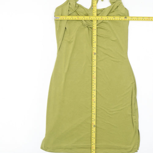 PrettyLittleThing Women’s Green Size 10 Bodycon Cowl Neck Sleeveless Dress