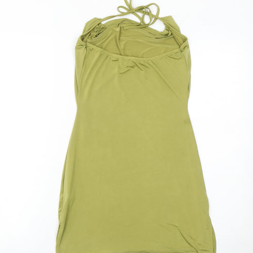PrettyLittleThing Women’s Green Size 10 Bodycon Cowl Neck Sleeveless Dress