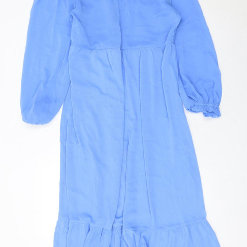 New Look Women Blue Size 18 Plus Midi A-Line Dress