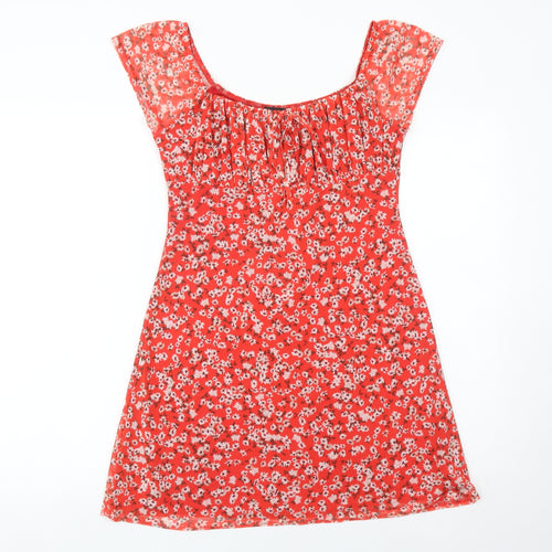 ASOS Women’s Red Floral Shift Dress Size 12 Sleeveless Summer Casual