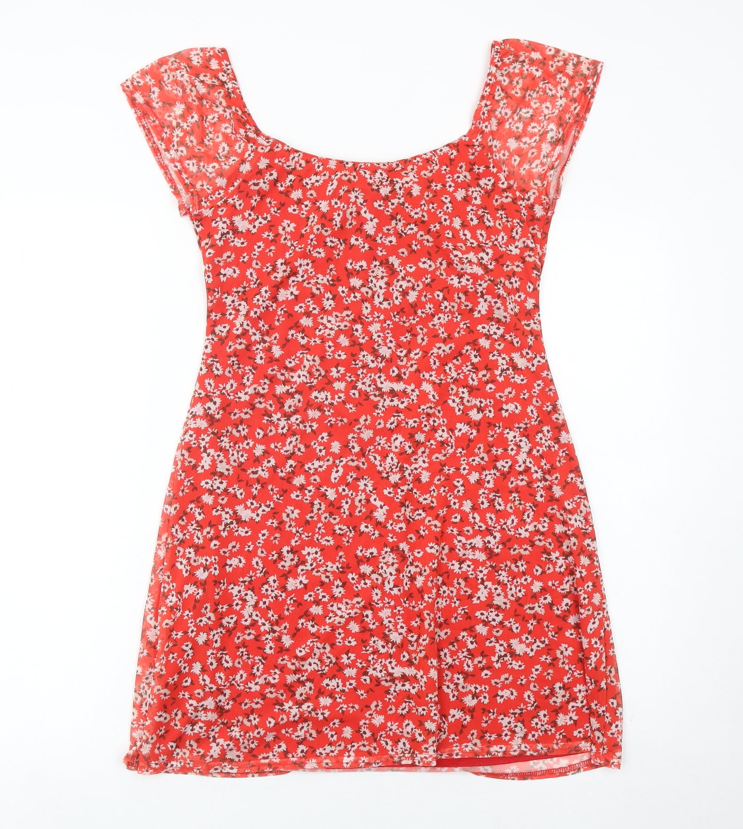 ASOS Women’s Red Floral Shift Dress Size 12 Sleeveless Summer Casual