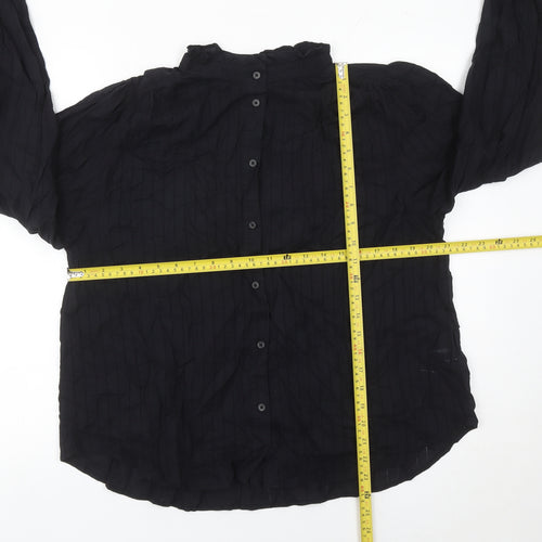 H&M Women’s Black Long Sleeve Blouse Size L Cotton Blend