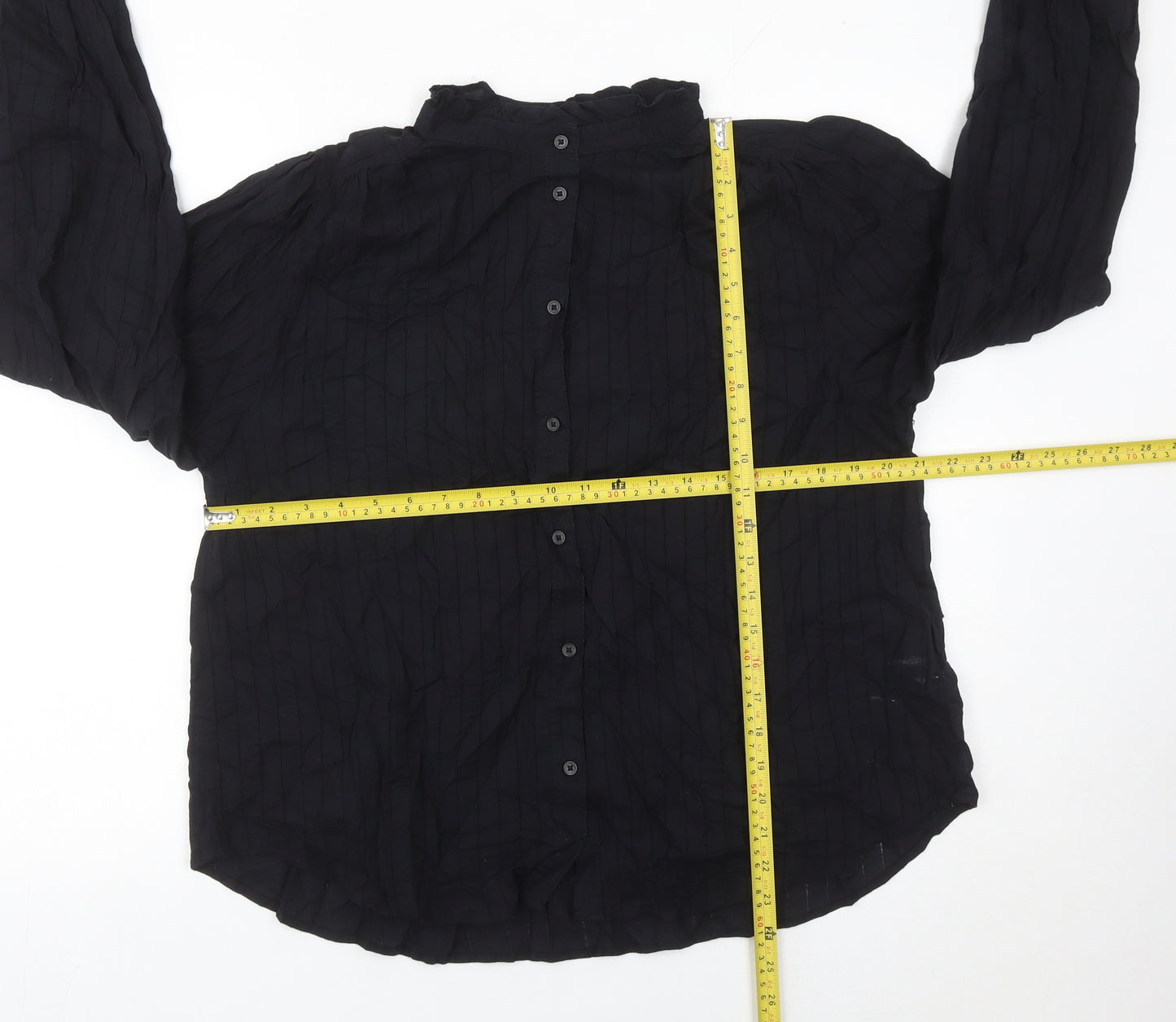 H&M Women’s Black Long Sleeve Blouse Size L Cotton Blend