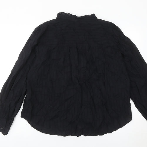 H&M Women’s Black Long Sleeve Blouse Size L Cotton Blend