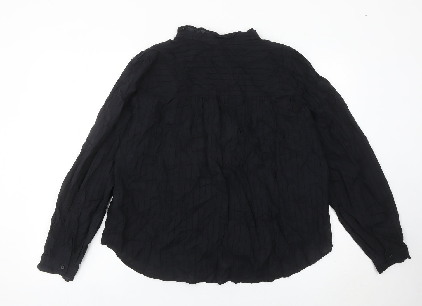 H&M Women’s Black Long Sleeve Blouse Size L Cotton Blend