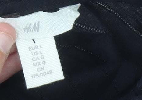 H&M Women’s Black Long Sleeve Blouse Size L Cotton Blend