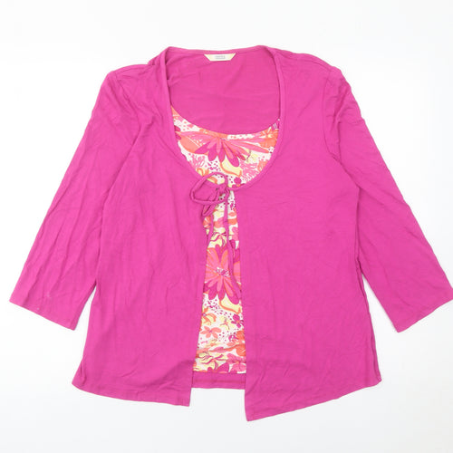 Marks and Spencer Womens Pink Floral Tunic Blouse UK 12