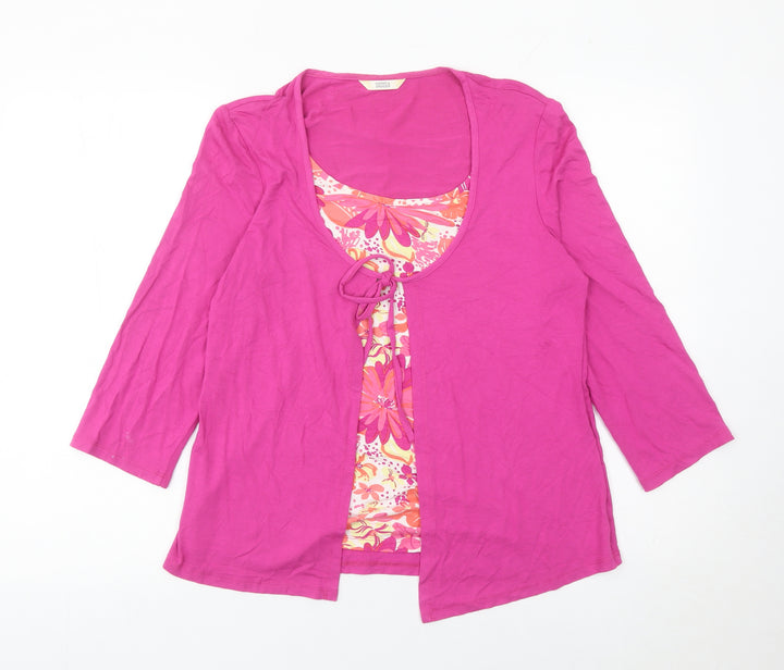 Marks and Spencer Womens Pink Floral Tunic Blouse UK 12