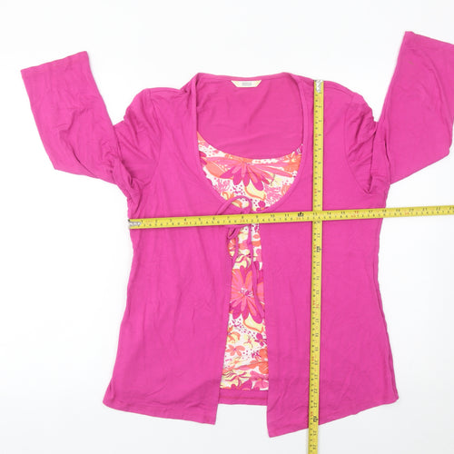 Marks and Spencer Womens Pink Floral Tunic Blouse UK 12