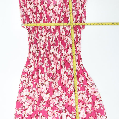 Cotton Traders Women’s Pink Floral Shift Dress Size 18/20 Sleeveless