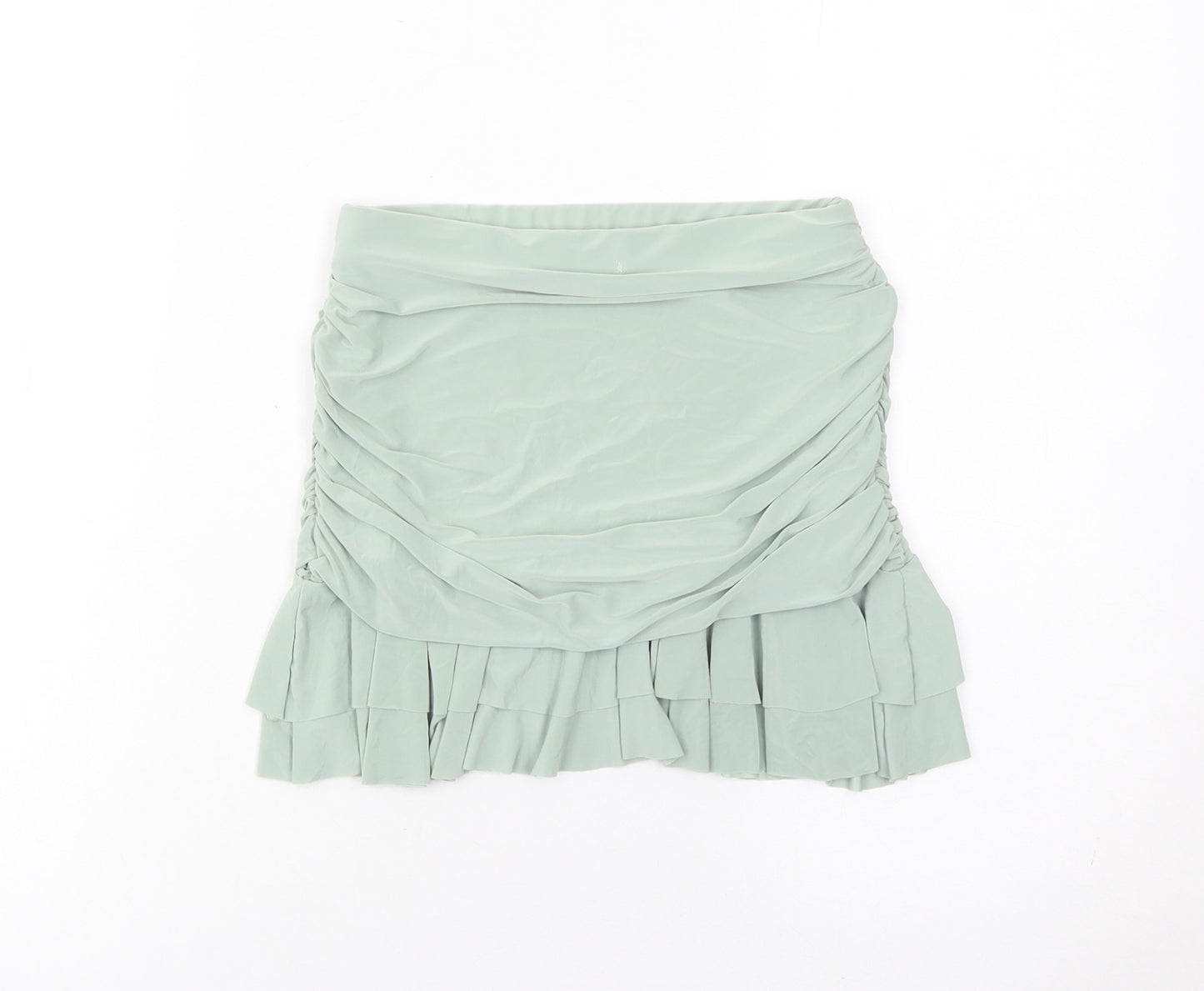 EGO Women’s Green Size 6 Mini Pleated Ruffle Skirt