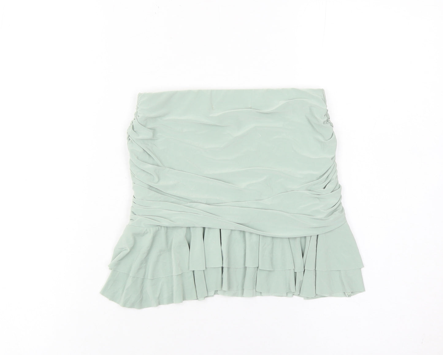 EGO Women’s Green Size 6 Mini Pleated Ruffle Skirt