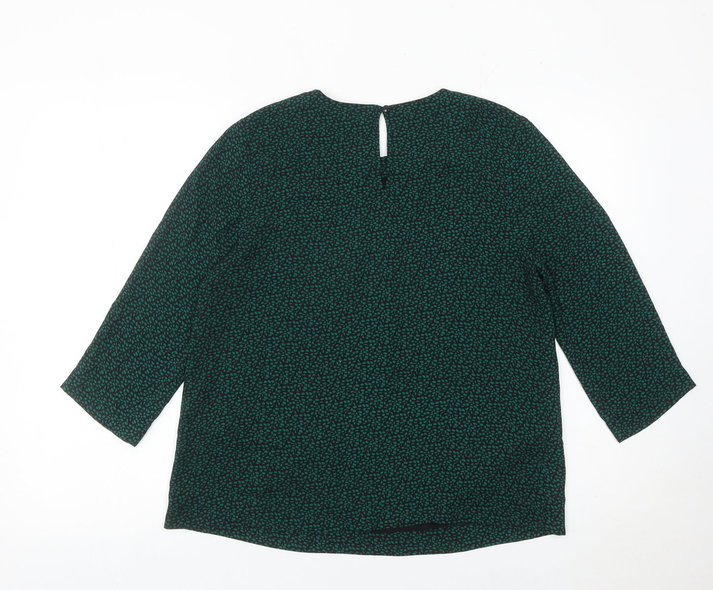 John Lewis Women’s Green Floral Blouse Size 10 Tunic 3/4 Sleeve