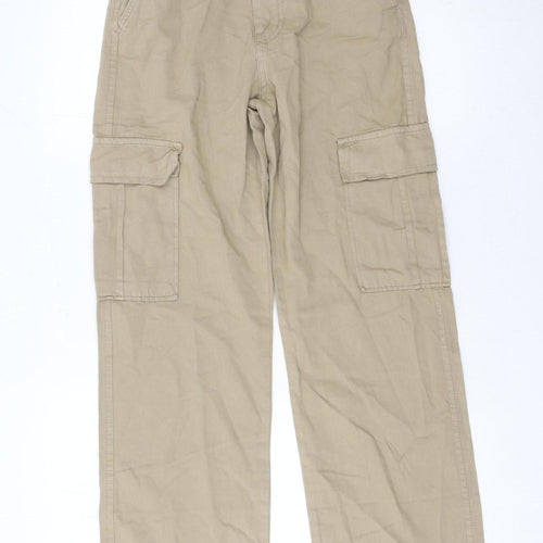 STR Women’s Beige Cargo Trousers Size 8 Cotton Straight Leg