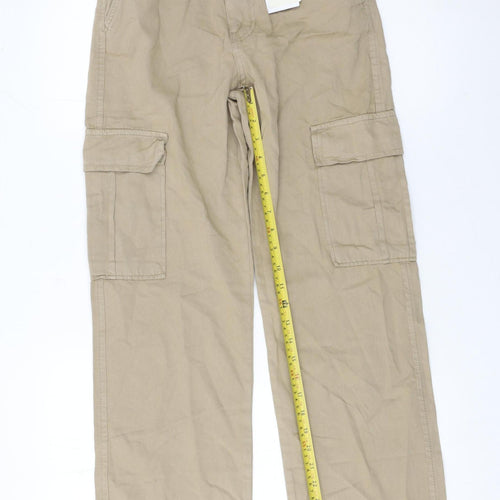 STR Women’s Beige Cargo Trousers Size 8 Cotton Straight Leg