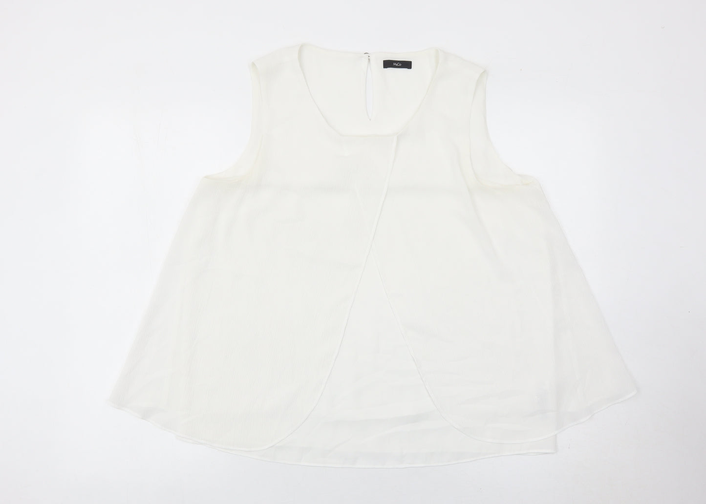 M&Co Women’s Ivory Sleeveless Tunic Blouse Size 14 Polyester
