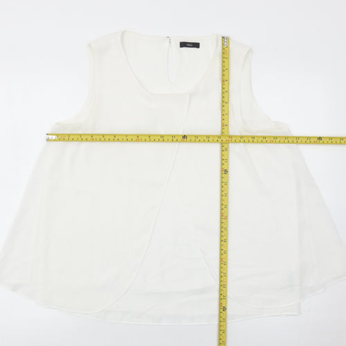 M&Co Women’s Ivory Sleeveless Tunic Blouse Size 14 Polyester