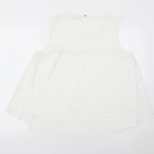 M&Co Women’s Ivory Sleeveless Tunic Blouse Size 14 Polyester