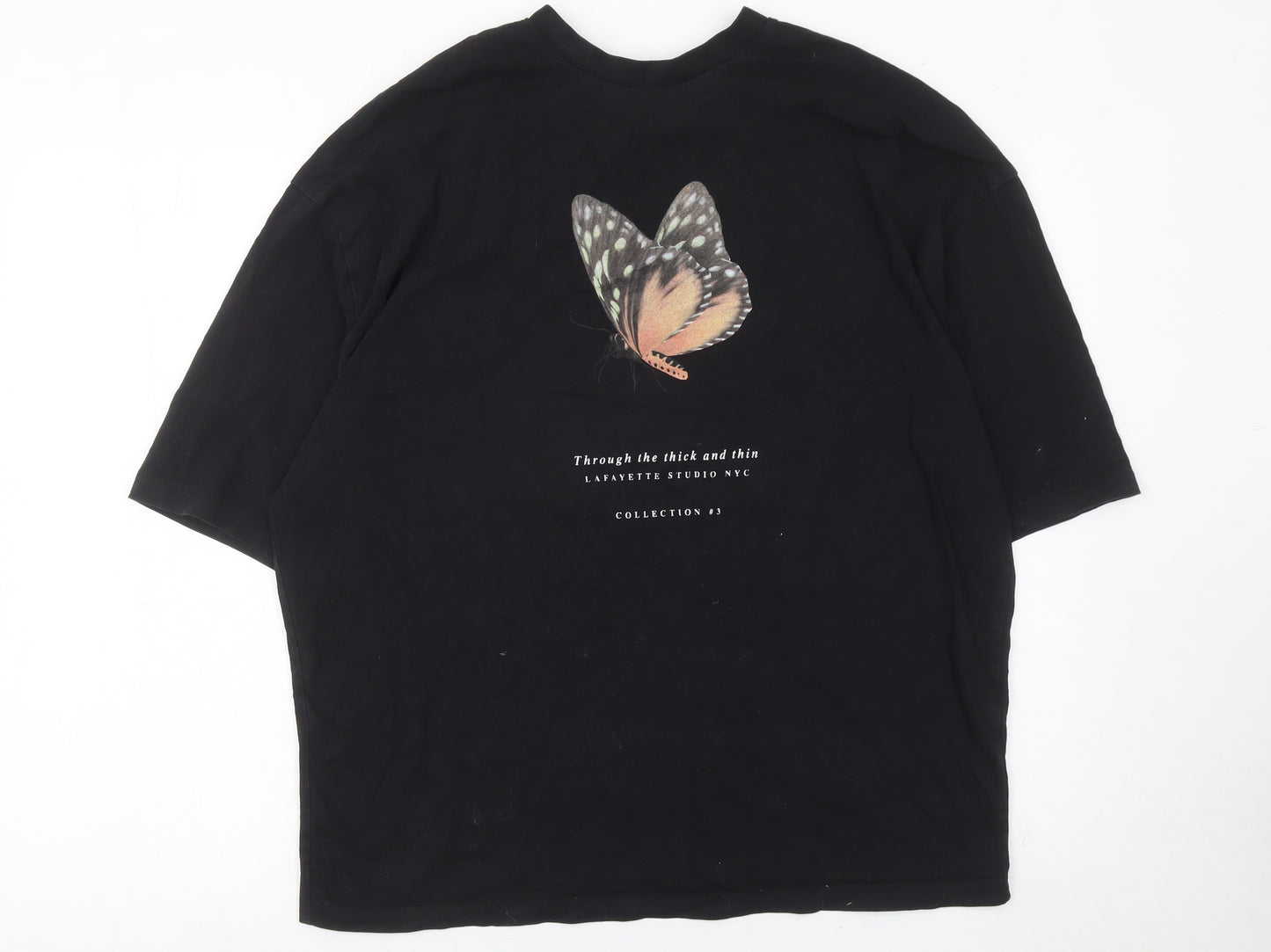 ASOS DESIGN Women's Black Butterfly Graphic T-Shirt Size M