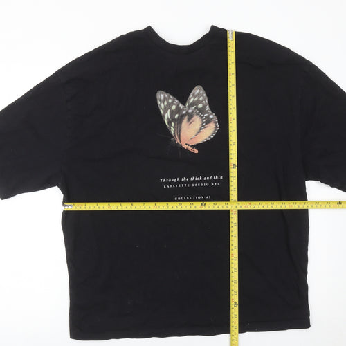 ASOS DESIGN Women's Black Butterfly Graphic T-Shirt Size M