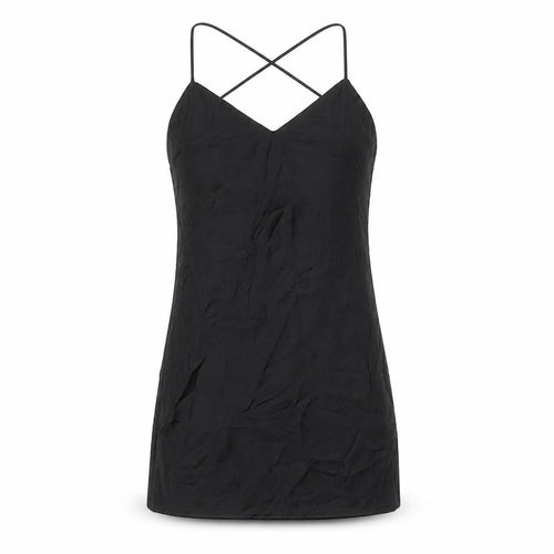 Topshop Women’s Black Slip Dress Size 6 Sleeveless V-Neck Short Length