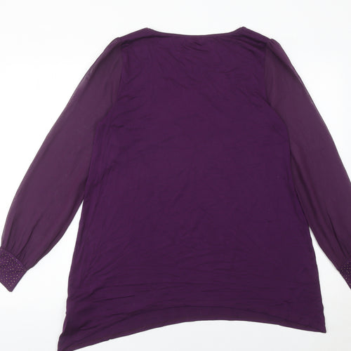 Marks and Spencer Women’s Purple Beaded Tunic Blouse UK 12 Long Sleeve