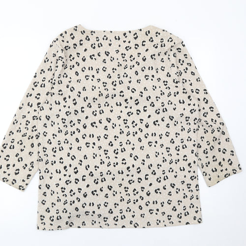 Bonmarché Women’s Beige Animal Print Tunic Blouse Size 14