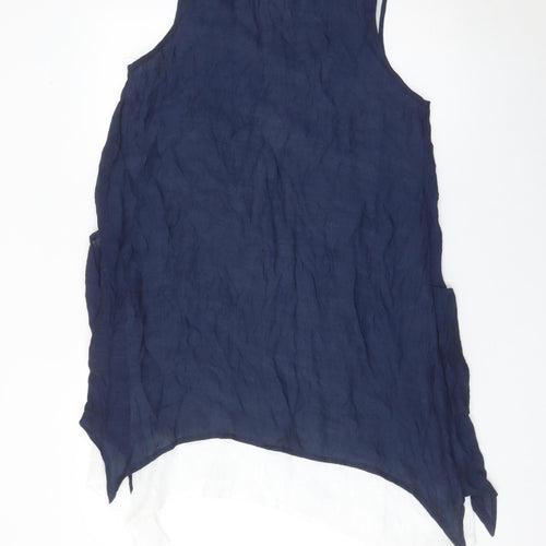 Izabel London Womens Blue Size 10 Sleeveless Tunic Blouse