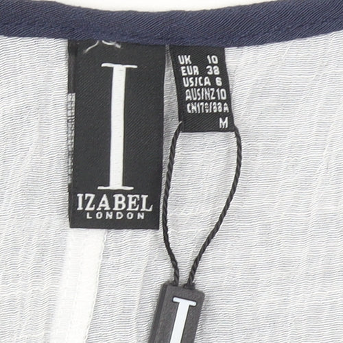 Izabel London Womens Blue Size 10 Sleeveless Tunic Blouse