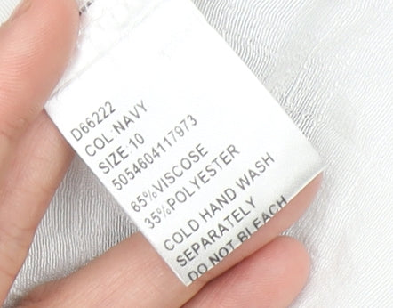 Izabel London Womens Blue Size 10 Sleeveless Tunic Blouse