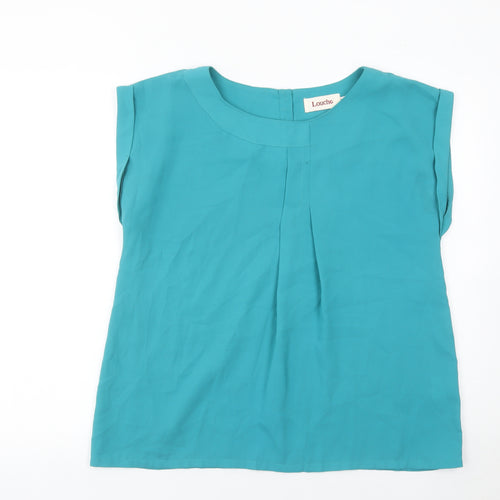 Louche Womens Blue Sleeveless Blouse Top Size S Polyester Casual
