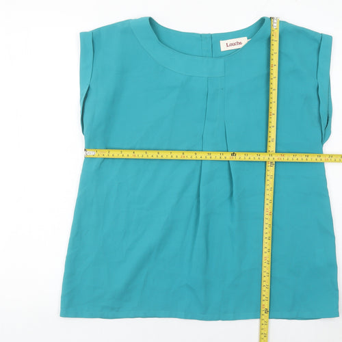 Louche Womens Blue Sleeveless Blouse Top Size S Polyester Casual