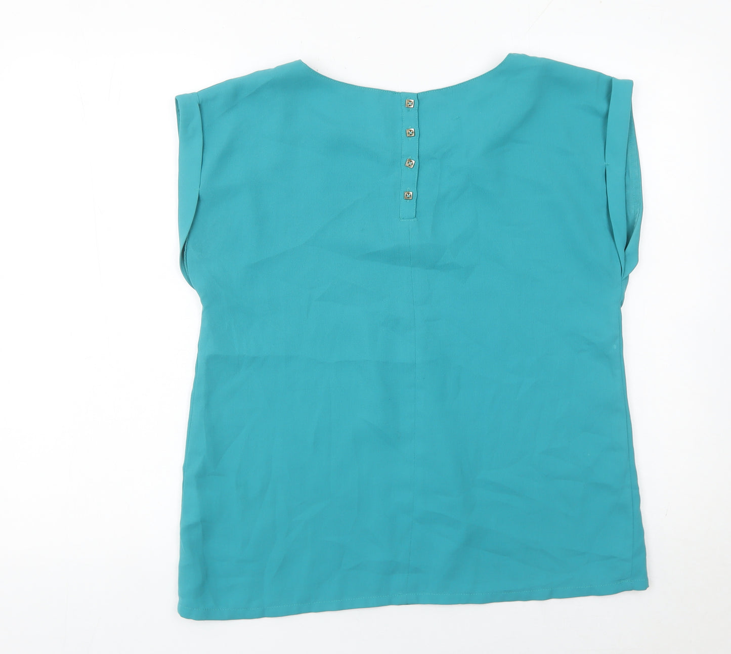 Louche Womens Blue Sleeveless Blouse Top Size S Polyester Casual