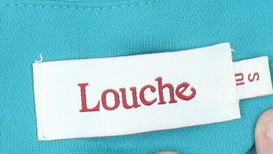 Louche Womens Blue Sleeveless Blouse Top Size S Polyester Casual