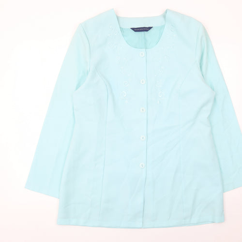 Fashion Extra Women’s Blue Suit Jacket UK 16 Four Button Polyester