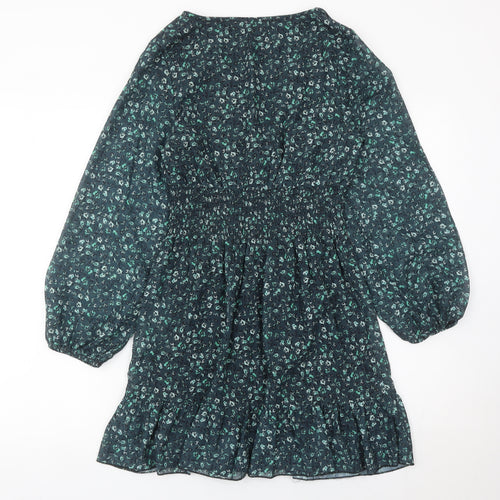 Rebellion Again Women’s Green Floral A-Line Mini Dress M