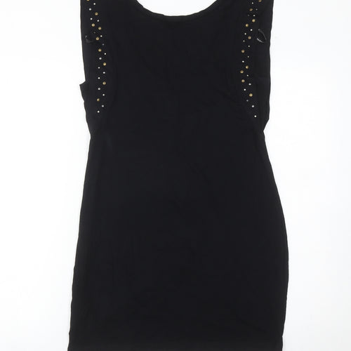 Warehouse Women’s Black Size 12 Bodycon Studded Scoop Neck Dress