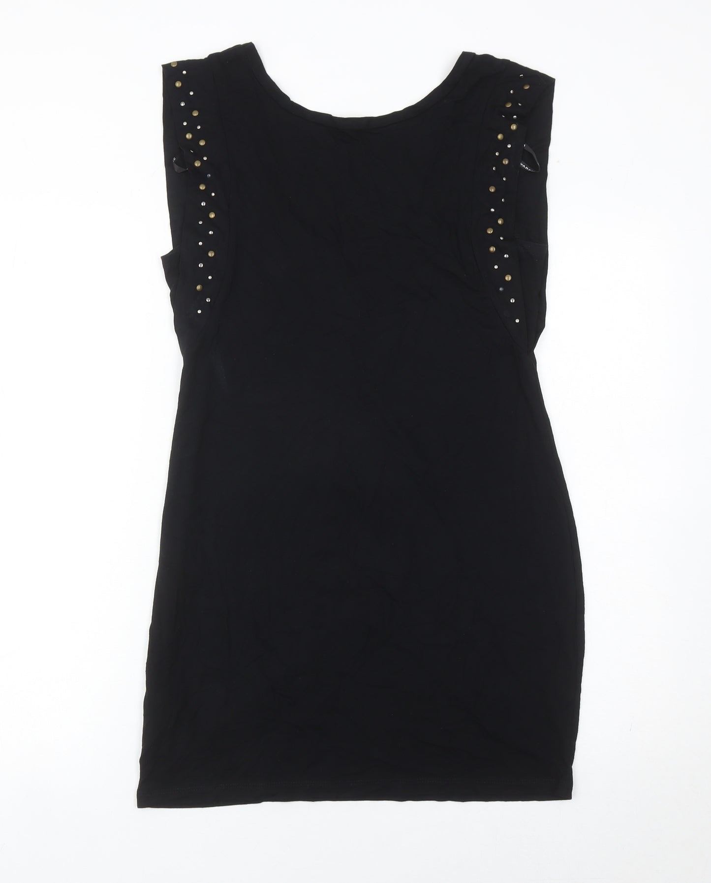 Warehouse Women’s Black Size 12 Bodycon Studded Scoop Neck Dress