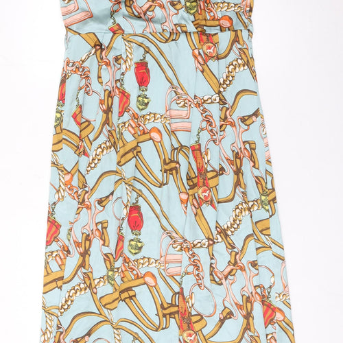 AX Paris Women’s Multicoloured Wrap Dress Size 12 Hi-Low V-Neck