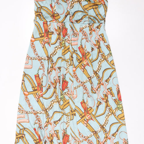 AX Paris Women’s Multicoloured Wrap Dress Size 12 Hi-Low V-Neck
