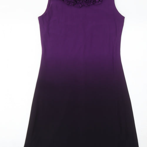Ronni Nicole Womens Purple Size 8 Sheath Knee Length Sleeveless Party Dress