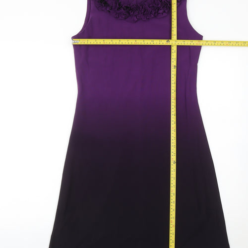 Ronni Nicole Womens Purple Size 8 Sheath Knee Length Sleeveless Party Dress