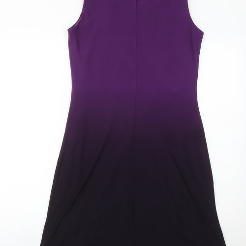 Ronni Nicole Womens Purple Size 8 Sheath Knee Length Sleeveless Party Dress