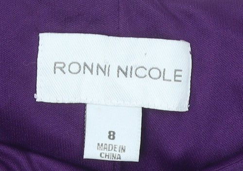 Ronni Nicole Womens Purple Size 8 Sheath Knee Length Sleeveless Party Dress