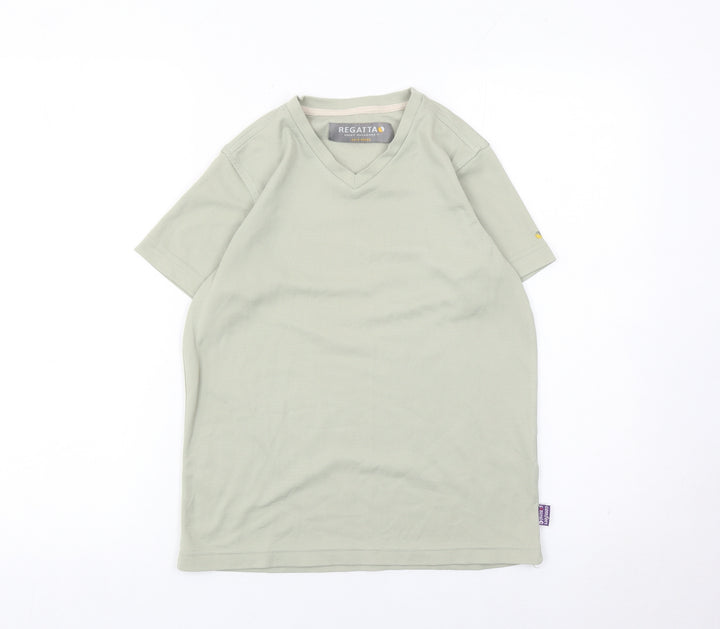 Regatta Womens Green Size 10 V-Neck Short Sleeve Activewear T-Shirt