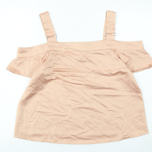 Red Herring Women’s Beige Off Shoulder Ruffle Blouse Size 12