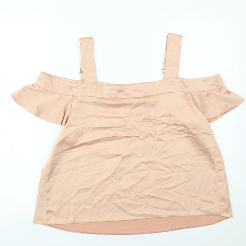 Red Herring Women’s Beige Off Shoulder Ruffle Blouse Size 12